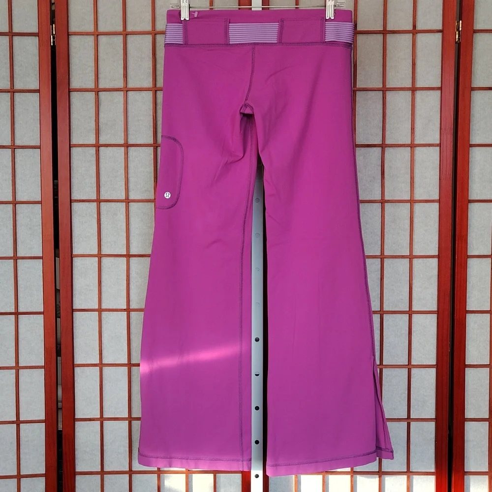 Lululemon Size: 8 Purple Stretchy Pants With Matching Belt - Picture 2 of 3